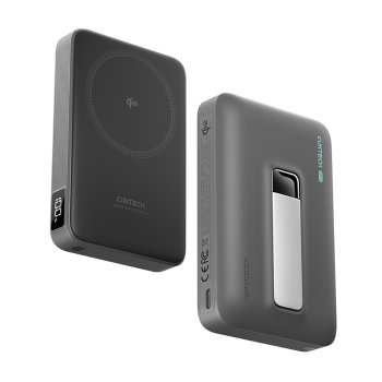 Cuktech WPB100 10000mAh Qi2 magnetinė išorinė baterija 30W su stovu, juoda