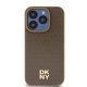 DKNY Leather Monogram dėklas iPhone 15 Pro Max telefonui su MagSafe, rudas