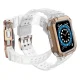 Apsauginis dėklas ir dirželis Apple Watch 42/44/45mm Baltas/Rožinis auksas