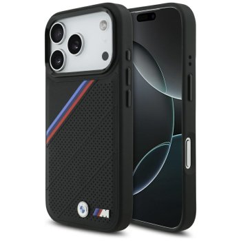 BMW M Tricolor Metal Logo MagSafe dėklas iPhone 17 Pro, juodas