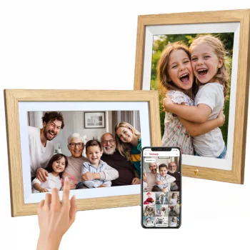 Skaitmeninis nuotraukų rėmelis Wozinsky WRC-32 10.1" IPS 32 GB Wi-Fi Frameo, šviesiai rudas