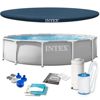 Frame Pool Intex 26712ND 366 x 76 cm with Filter Pump and Cover