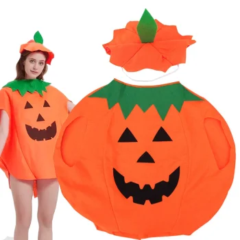 Adult Pumpkin Costume for Halloween, Unisex Fancy Dress Party Outfit