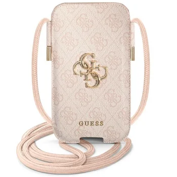 Guess 4G Big Metal Logo 6.7'' Phone Handbag, Pink
