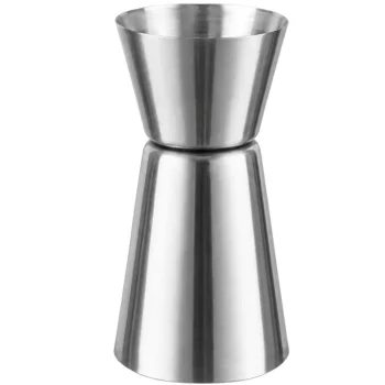Dvipusis barmano matuoklis 25/50 ml, nerūdijančio plieno, sidabrinis