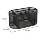 Metal Mesh Desk Organizer with 9 Compartments and Drawer, Black
