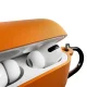 Silikoninis dėklas Puro Icon ausinėms AirPods Pro 3 su karabinu, oranžinis