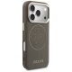 Guess Perforated 4G MagSafe dėklas iPhone 17 Pro Max telefonui, rudas