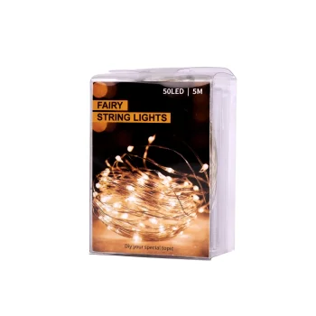 LED dekoratyvinė vielutės girlianda, 5m, 50 LED, šaltai balta