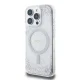 Guess Resin Gradient Glitter MagSafe dėklas iPhone 16 Pro Max, sidabrinis
