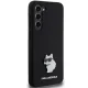 Karl Lagerfeld Samsung Galaxy S24+ dėklas Silicone Choupette Metal Pin, juodas