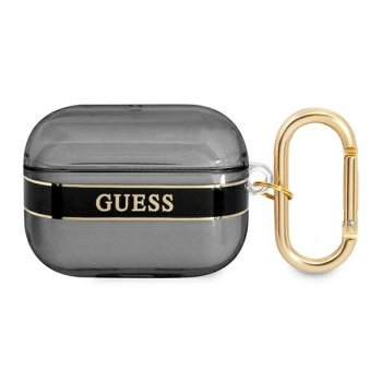 Guess Strap Collection dėklas AirPods Pro ausinėms, juodas