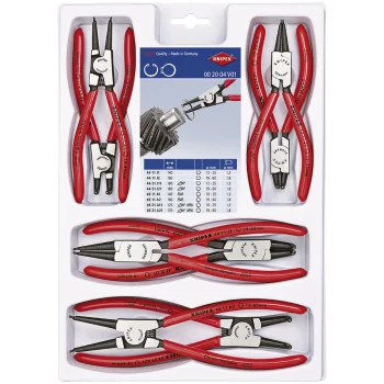 KNIPEX 00 20 04 V01 precizinių fiksavimo žiedų replių rinkinys, 8 dalių