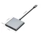 Tech-Protect HB08 4in1 USB-C į 2x HDMI, USB-A, USB-C PD 100W adapteris, pilkas