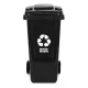 Multistore 240L Waste Bin with Rubber Wheels, Black