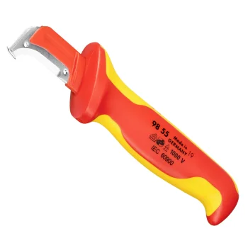 Kabelių nužievinimo peilis KNIPEX 98 55, raudonas / geltonas