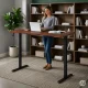 ModernHome elektrinis reguliuojamas stalas 140x60 cm, 72-118 cm, sendintas ąžuolas