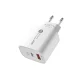 A6MaxL 20W USB-A USB-C įkroviklis su 1m USB-C - Lightning laidu, baltas