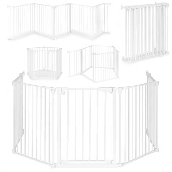 Ecotoys apsauginiai varteliai / maniežas vaikams ir gyvūnams, 5 plokštės, 60 cm, balta