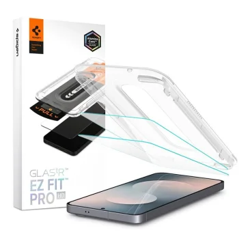 Apsauginis stiklas Spigen Glas.tR „EZ Fit Pro“, skirtas Samsung Galaxy S25 FE (2 vnt.)