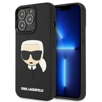 Karl Lagerfeld dėklas iPhone 13 ir 13 Pro 3D Rubber Karl's Head, juodas