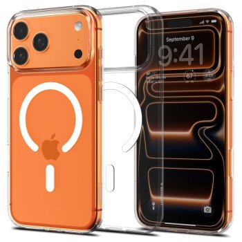 Spigen Liquid Crystal Mag Magsafe dėklas, skirtas iPhone 17 Pro, skaidrus