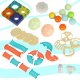Magnetic Building Blocks with Marble Run and Lights, 49 Pieces