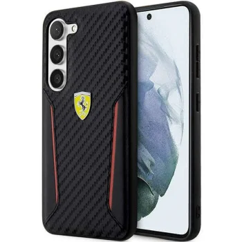Ferrari Carbon Contrast Edges dėklas Samsung Galaxy S23+ Black