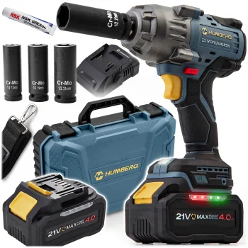 Akumuliatorinis smūginis veržliaraktis Humberg Hm-442, 21V, 850 Nm