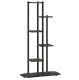 Multi-level Flower Stand, 6 Shelves, Black/Brown