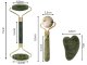 3-in-1 Jade Face Massager Set with Roller and Gua Sha, Green