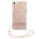 Guess dėklas iPhone SE 2022 / SE 2020 / 7 / 8 4G Print Strap, rožinis