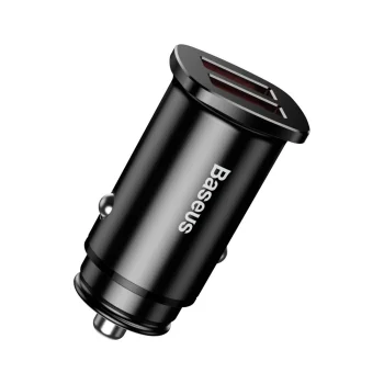 Baseus Square Smart automobilinis įkroviklis 2x USB QC 3.0 SCP AFC 30W, juodas