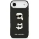 Dėklas Karl Lagerfeld iPhone Air Grained Karl & Choupette Pins, juodas