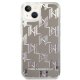 Karl Lagerfeld dėklas „Liquid Glitter Monogram“ telefonui iPhone 14 Plus, sidabrinis