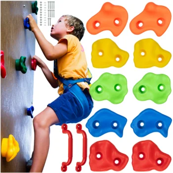 Kruzzel 00025394 Kids Climbing Holds and Handles Set, 12 pcs