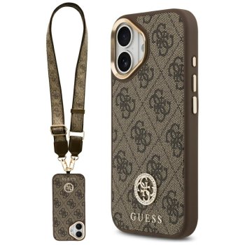 Guess 4G Strass Logo & Big Strap MagSafe dėklas iPhone 17, rudas