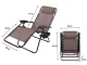 Folding Garden Lounger Zero Gravity with Table, Brown