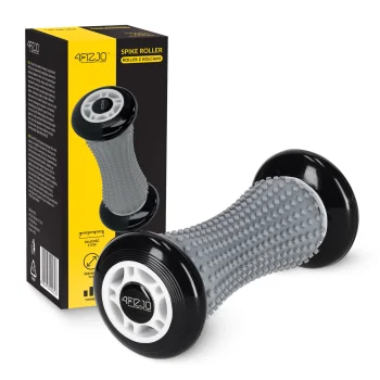 „4Fizjo Spike Roller“ dygliuotas masažo volas 17 cm, pilkas/juodas