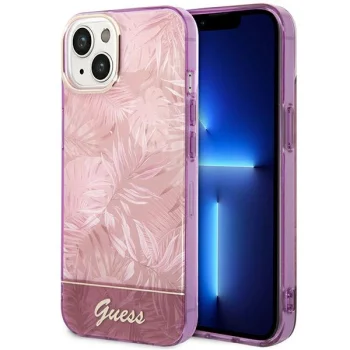 Guess Jungle Collection Case for iPhone 14 Plus, Pink
