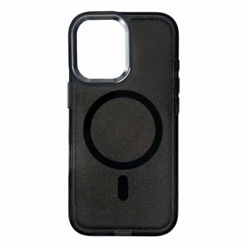 MagSafe dėklas iPhone 16e / 17e Glitter Case, juodas