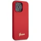 Guess iPhone 13 Pro Max dėklas Silicone Vintage Gold Logo, raudonas