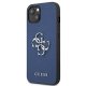 Guess Saffiano 4G Metal Logo dėklas iPhone 13 mini, Mėlynas
