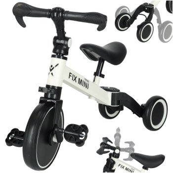 Daugiafunkcinis vaikiškas balansinis dviratukas Trike Fix Mini 3in1, baltas