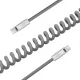 Spiralinis laidas Newell USB-C į USB-C 100 W 1.5 m, silikoninis, pilkas