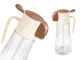 Stiklinis aliejaus purkštukas ir dozatorius 2in1, 380 ml, smėlinis