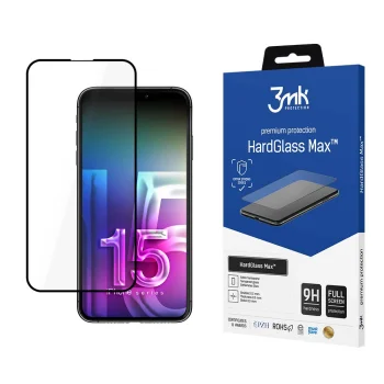 Apsauginis grūdintas stiklas 3Mk HardGlass Max, skirtas iPhone 15 Pro