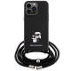 Karl Lagerfeld dėklas iPhone 15 Pro Max su virvele, juodas