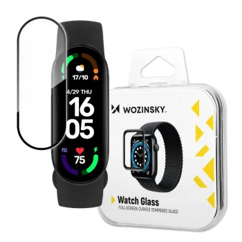 Hibridinis apsauginis stiklas Wozinsky Watch Glass laikrodžiui Xiaomi Mi Band 6, juodas