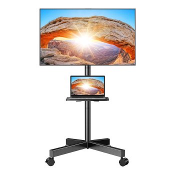 Perlegear PGTVMC06 mobilus televizoriaus stovas 23–60" TV, juodas